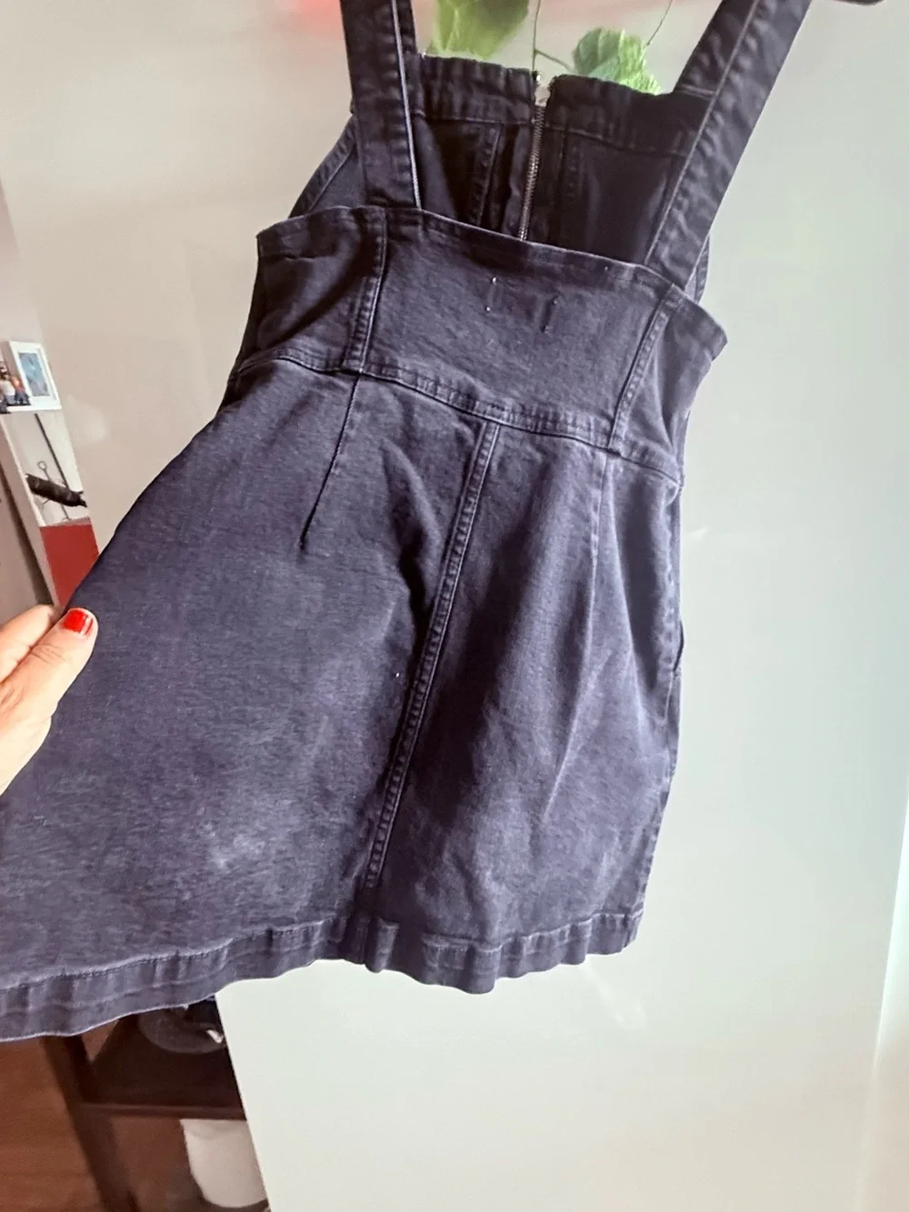 Weekday Black Denim Zip Front Kids Pinafore Overalls